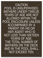 Ontario CA Unsupervised Pool >93m2 Sign